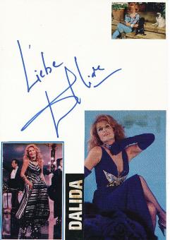 Dalida † 1987  Musik Autogramm Karte original signiert 