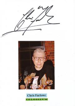 Chris Farlowe  Colosseum  Musik Autogramm Karte original signiert 