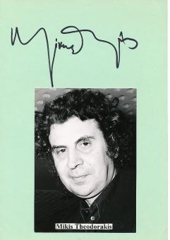 Mikis Theodorakis † 2021  Griechenland Komponist  Musik Autogramm Karte original signiert 