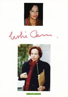 Leslie Caron  Film & TV Autogramm Karte original signiert 