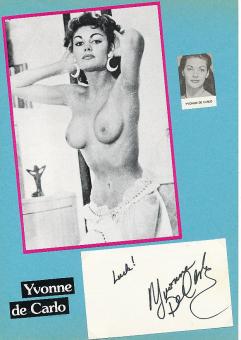Yvonne De Carlo † 2007  Nackt  Film & TV Autogramm Karte original signiert 