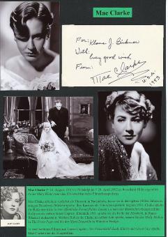 Mae Clarke † 1992  Film & TV Autogramm Karte original signiert 