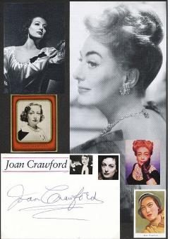 Joan Crawford † 1977  Film & TV Autogramm Karte original signiert 