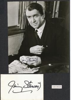 2  x  James Stewart † 1997  Film & TV Autogramm Foto + Karte original signiert 