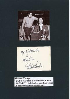 Richard Thorpe † 1996  Regisseur  Film & TV Autogramm  Karte original signiert 