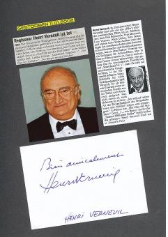 Henri Verneuli † 2002  Regisseur  Film & TV Autogramm  Karte original signiert 