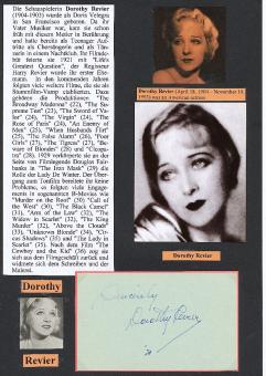 Dorothy Revier † 1993  Stummfilm Star  Film & TV Autogramm Blatt original signiert 