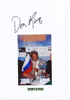 Don King  USA Promoter vieler Weltmeister  Boxen  Autogramm Karte original signiert 