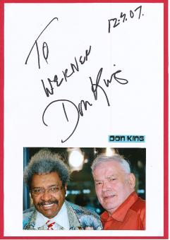 Don King  USA Promoter vieler Weltmeister  Boxen  Autogramm Karte original signiert 