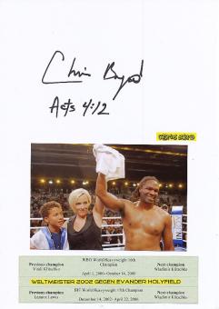 Chris Byrd  USA  Weltmeister 2000  Boxen  Autogramm Karte original signiert 