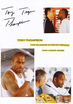 Tony Thompson  USA   Boxen  Autogramm Karte original signiert 