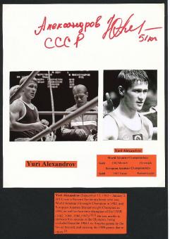 Yuri Alexandrov † 2013 Rußland  1982 Weltmeister  Boxen  Autogramm Karte original signiert 