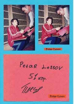Petar Lessow  Bulgarien 1980 Olympiasieger  Boxen  Autogramm Karte original signiert 