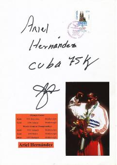 Ariel Hernandez  Kuba  1992 + 1996 Olympiasieger  Boxen  Autogramm Karte original signiert 