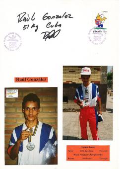 Raul Gonzalez  Kuba  1992 Silber Olympia  Boxen  Autogramm Karte original signiert 