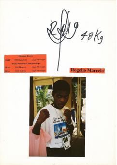 Rogelio Marcelo  Kuba 1992 Olympiasieger  Boxen  Autogramm Karte original signiert 
