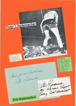 2  x  Peter Rademacher † 2020  USA 1956  Olympiasieger  Boxen  Autogramm Blatt original signiert 