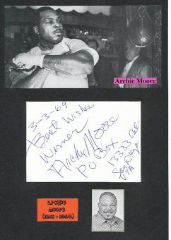Archie Moore † 1998  USA  Weltmeister 1952  Boxen  Autogramm Karte original signiert 