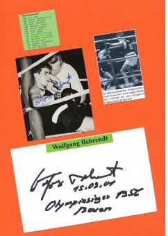 2  x  Wolfgang Behrendt  Olympiasieger 1956  Boxen  Autogramm Foto + Karte original signiert 