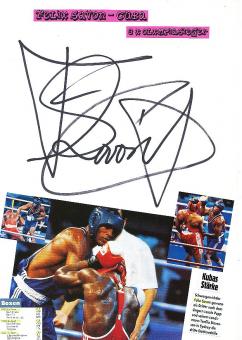Felix Savon Kuba  6 x Weltmeister + 3 x Olympiasieger Boxen  Autogramm Karte original signiert 