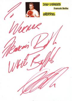 Francois Botha  Südafrika  Boxen  Autogramm Karte original signiert 