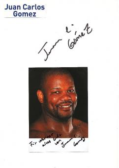 2  x  Juan Carlos Gomez  Weltmeister  Boxen  Autogramm Foto + Karte original signiert 