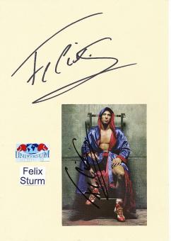 2  x  Felix Sturm  Weltmeister  Boxen  Autogrammkarte + Blankokarte original signiert 