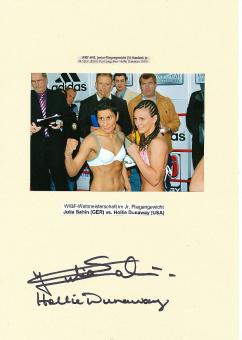 Julia Sahin & Hollie Dunaway USA  Boxen  Autogramm Karte original signiert 