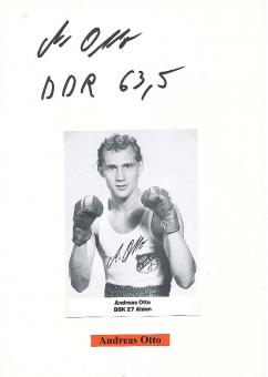 2  x  Andreas Otto  DDR  Boxen  Autogrammkarte + Blankokarte original signiert 