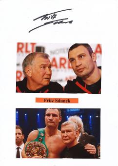 Fritz Sdunek † 2014 Boxen  Autogramm Karte original signiert 