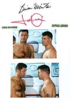 Brian Minto USA & Luan Krasniqi  Boxen  Autogramm Karte original signiert 