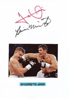 Brian Minto USA & Luan Krasniqi  Boxen  Autogramm Karte original signiert 