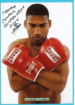 Yuriorkis Gamboa  Kuba  Weltmeister + Olympiasieger Boxen  Autogramm Foto original signiert 