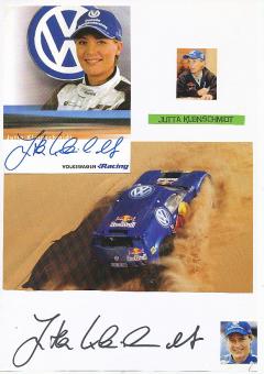 2  x  Jutta Kleinschmidt  Ralley  Auto Motorsport  Autogrammkarte + Karte  original signiert 