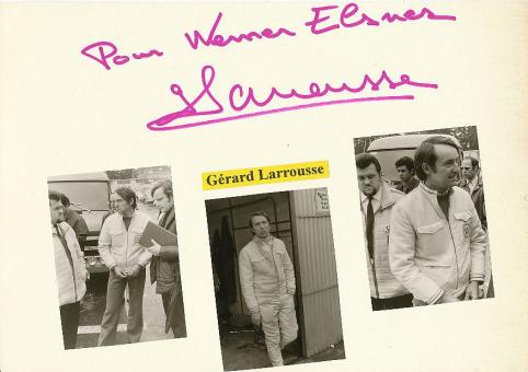 Gerard Larrousse  Formel 1  Auto Motorsport  Autogramm Karte  original signiert 