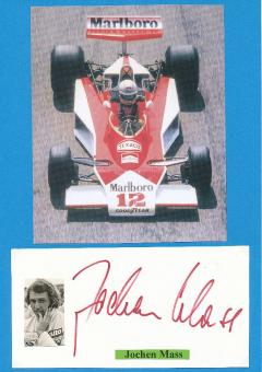 Jochen Mass   Formel 1  Auto Motorsport  Autogramm Karte  original signiert 