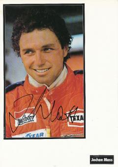 Jochen Mass   Formel 1  Auto Motorsport  Autogramm Bild original signiert 