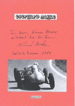 Eberhard Mahle † 2021  Auto Motorsport  Autogramm Karte  original signiert 