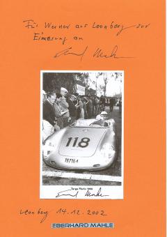 2  x  Eberhard Mahle † 2021  Auto Motorsport  Autogrammkarte + Karte  original signiert 