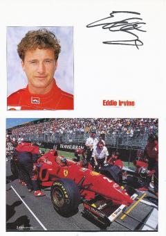 Eddie Irvine  Formel 1  Auto Motorsport  Autogramm Karte  original signiert 