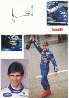 Damon Hill  GB  Formel 1  Auto Motorsport  Autogramm Karte  original signiert 