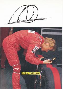 Mika Häkkinen  Finnland  Weltmeister  Formel 1  Auto Motorsport  Autogramm Karte  original signiert 