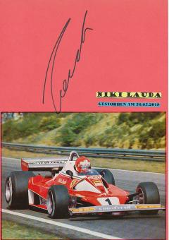 Niki Lauda † 2019  Formel 1  Auto Motorsport  Autogramm Karte  original signiert 
