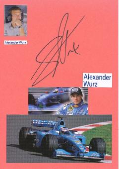 Alexander Wurz  AUT  Formel 1  Auto Motorsport  Autogramm Karte  original signiert 