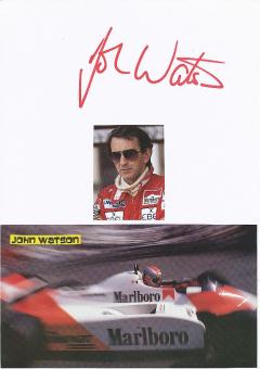 John Watson  Formel 1  Auto Motorsport  Autogramm Karte  original signiert 