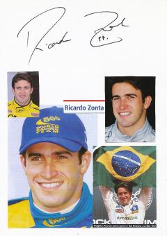 Ricardo Zonta  Brasilien Formel 1  Auto Motorsport  Autogramm Karte  original signiert 