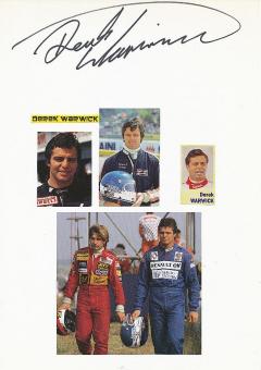 Derek Warwick  Formel 1  Auto Motorsport  Autogramm Karte  original signiert 