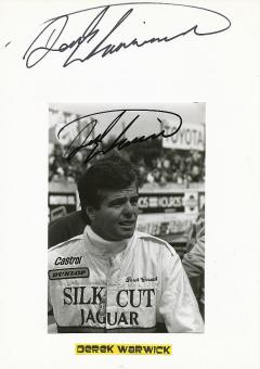 2  x  Derek Warwick  GB  Auto Motorsport  Autogramm Foto + Karte  original signiert 