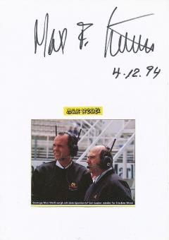 Max Welti  Sauber  Formel 1  Auto Motorsport  Autogramm Karte  original signiert 
