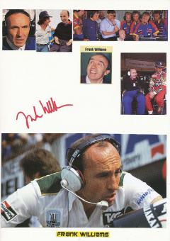Frank Williams † 2021 Teamchef Williams Formel 1  Auto Motorsport  Autogramm Karte  original signiert 